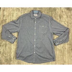Michael Brandon‎ Shirt Men Extra Large Blue Long Sleeve Button Down Square Dots